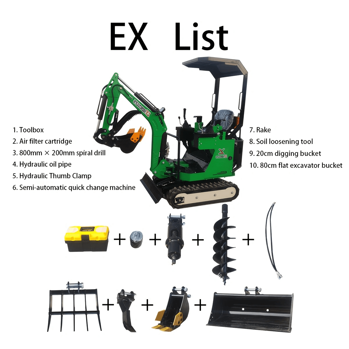 Brand NEW MINI Excavator DIESEL Engine 1.2T in Red and Yellow Color