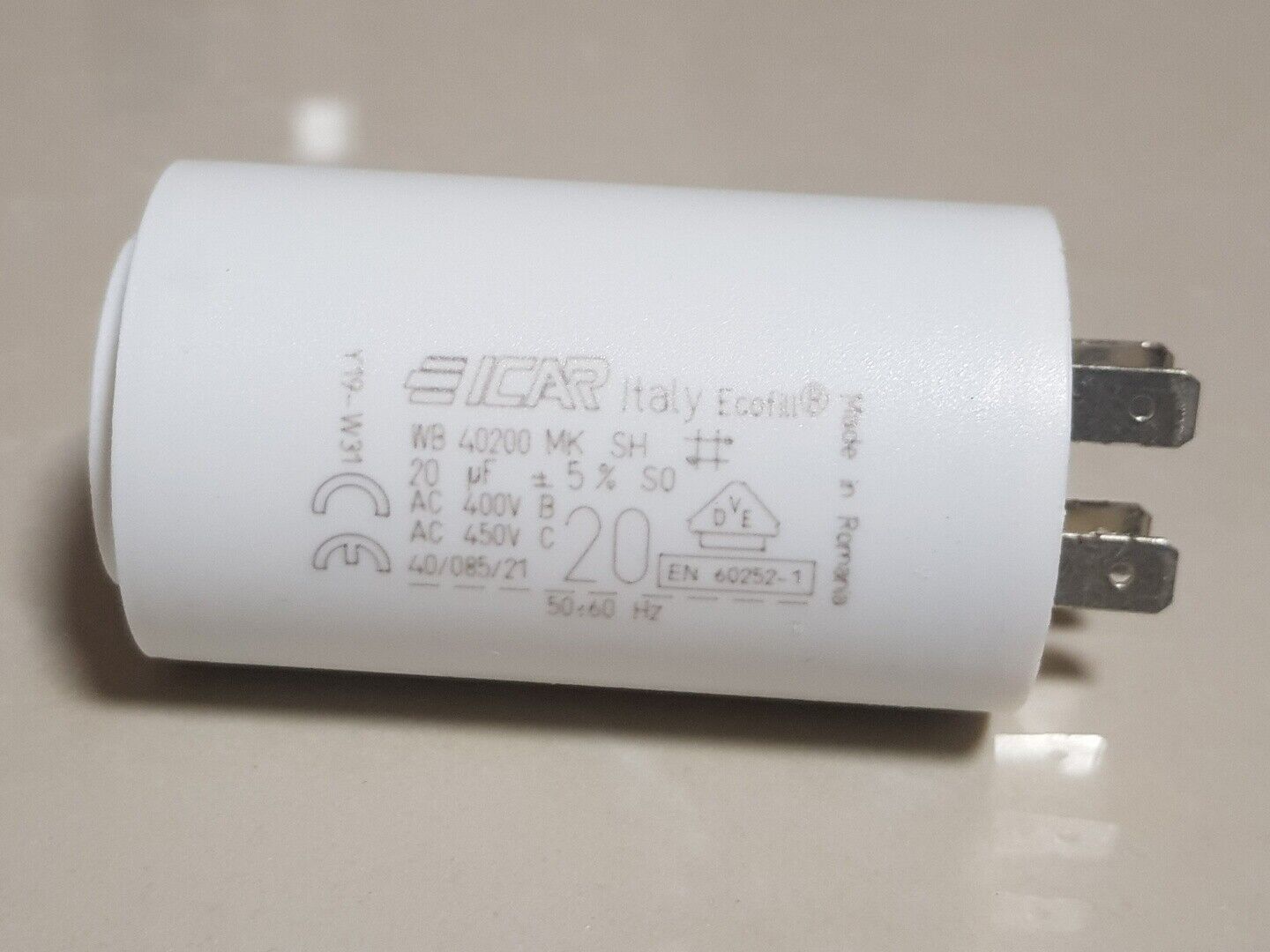 Run Running Capacitor ICAR 5uF to 80 uF Ecofill for Motor, Fan 400/450Vac