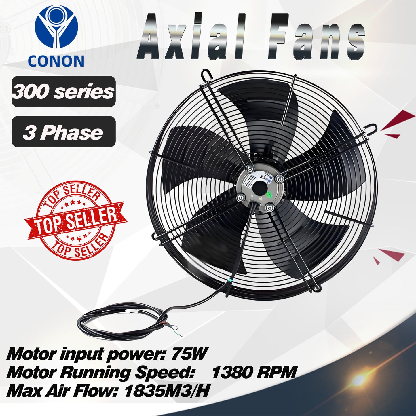 Axial Fan YWF4D 300mm 3 Phase 410V 1400rpm suction 4 pole Evaporate Refrigerated