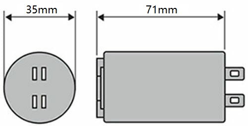 ICAR 10 UF running capacitor 450V Motor 50/60Hz 4 pins
