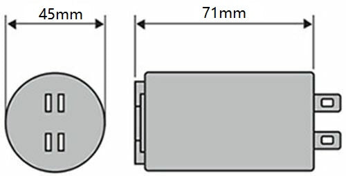 ICAR 30UF running capacitor 450V Motor 50/60Hz 4 pins
