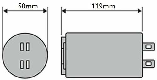 ICAR 75UF running capacitor 450V Motor 50/60Hz 4 pins