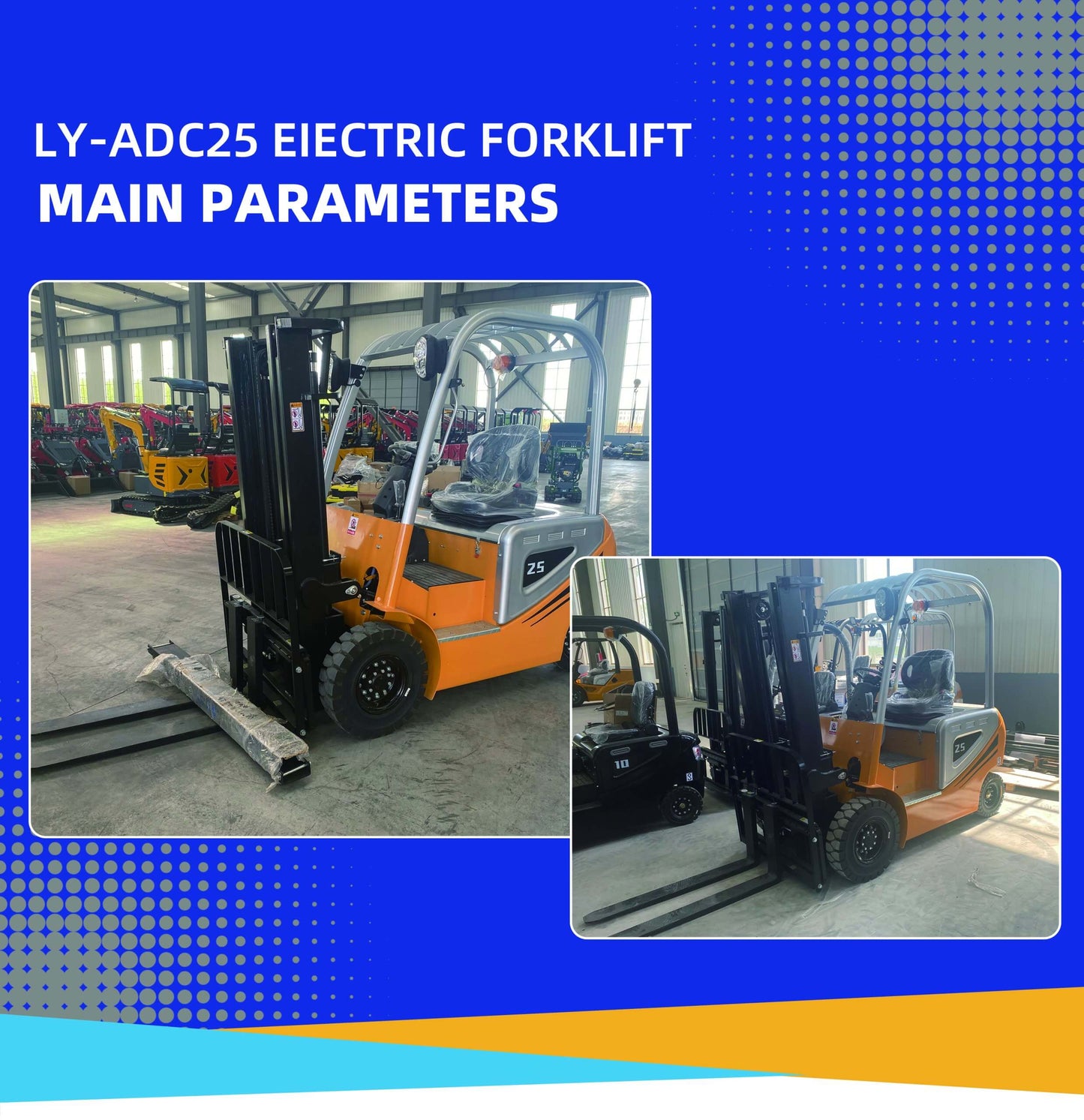 New Electric Forklift - 2.5T Permanent Magnet Synchronous Motor Battery 72V