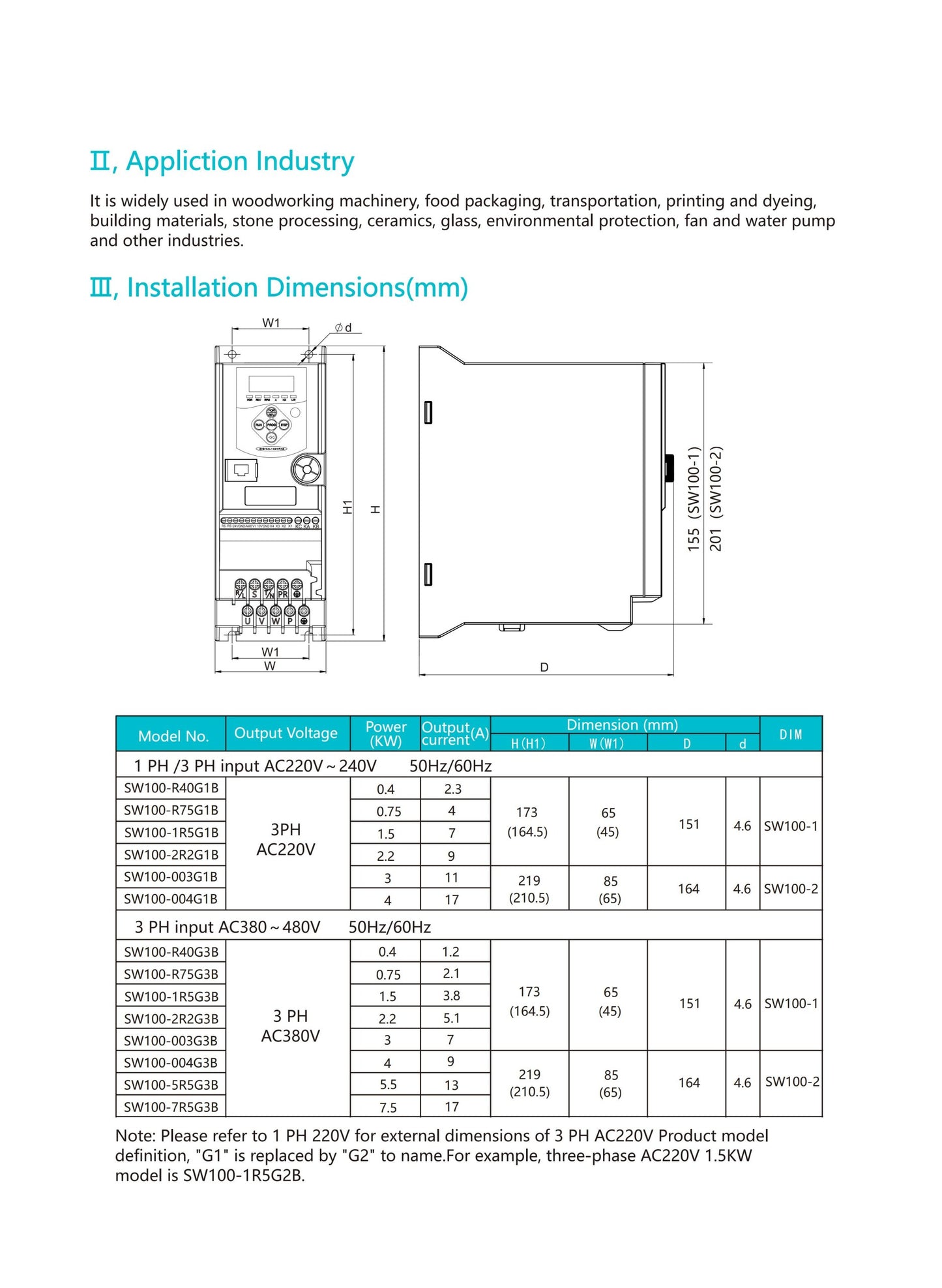 Motor Driver Frequency Inverter Electric VFD 4kW Single 240v to 415V