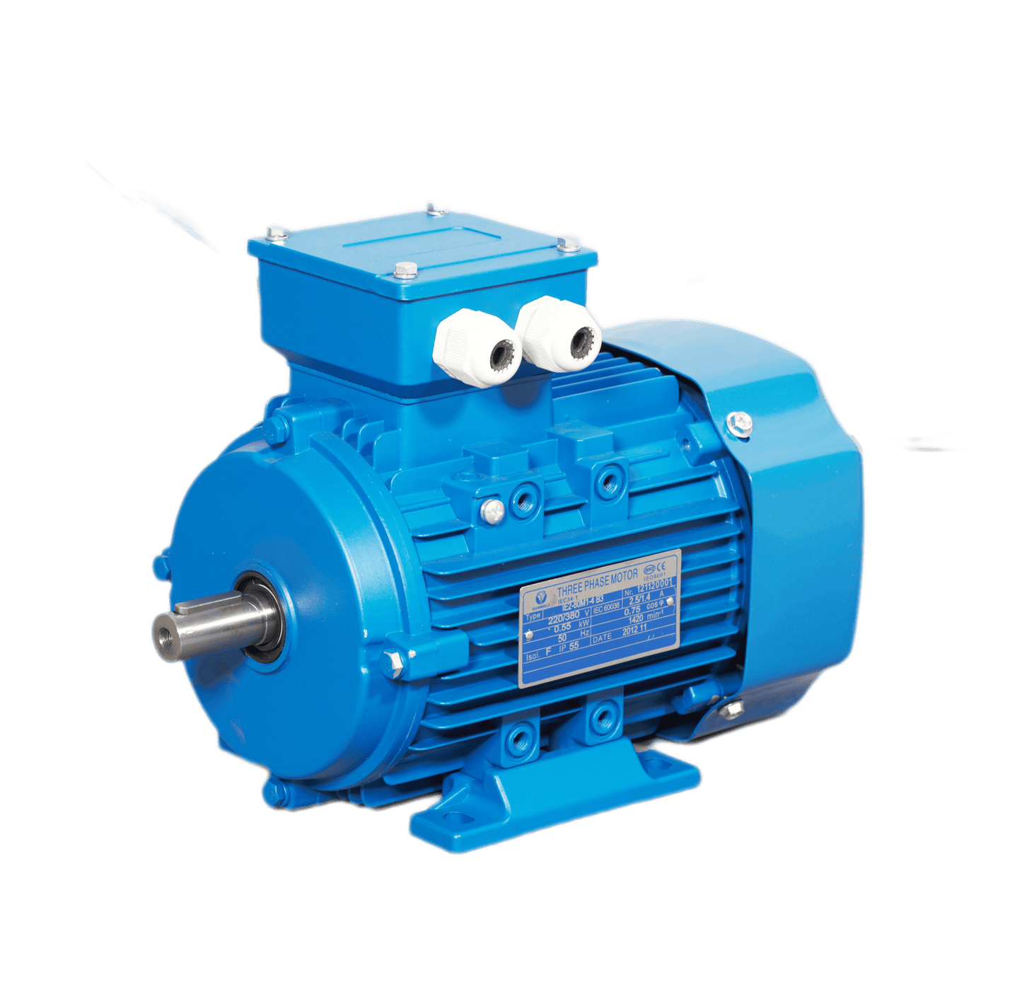 2 poles 0.75kw 1HP 2800rpm Three Phase 240/415V shaft 19mm Induction Electric motor