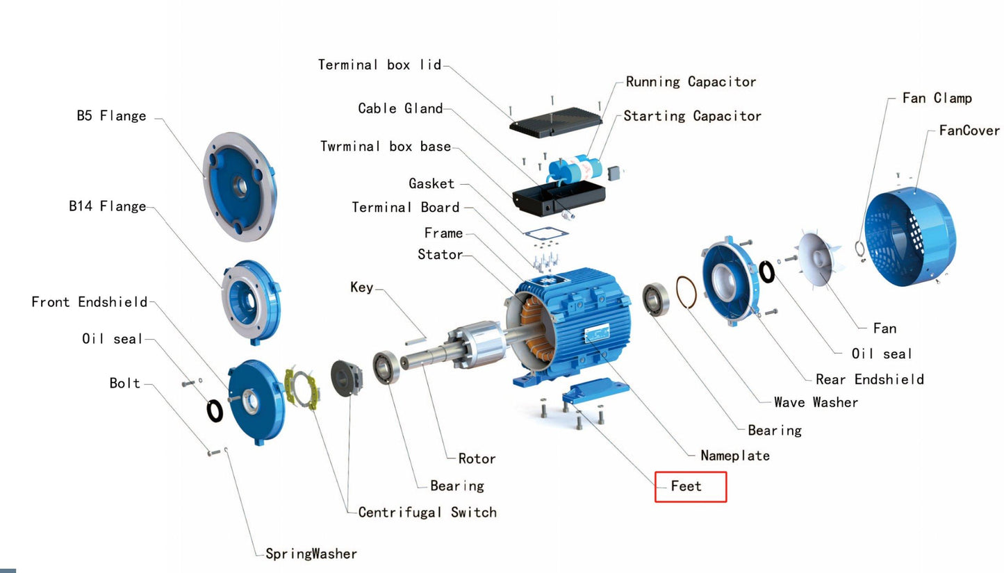 Electric motor FEET For GMYL132S Frame,Single phase motor