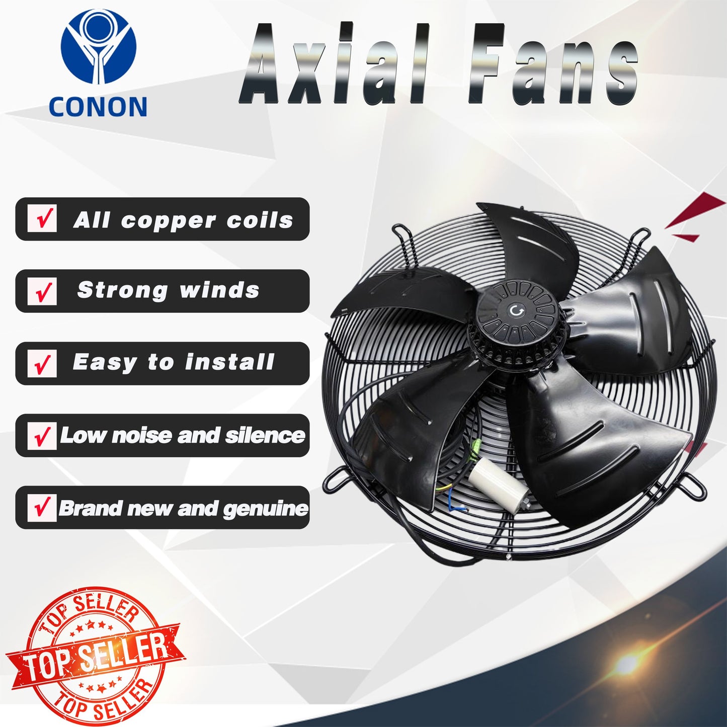 2 pole Suction Axial Fan YWF4E 200mm 1 Phase 240V 2580rpm Evaporate Refrigerator