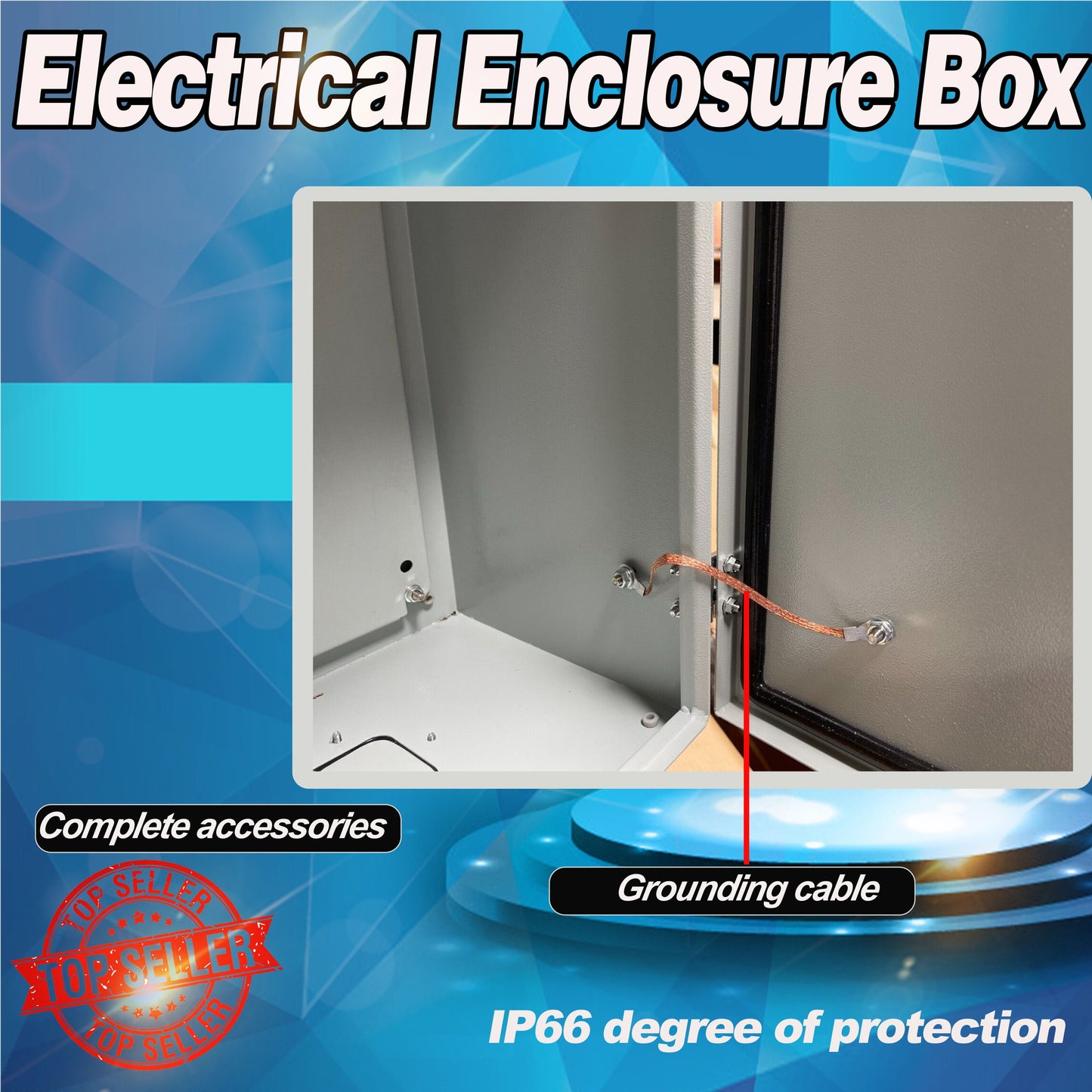 1.2mm Carbon Steel Electrical 200 x 250 x 150 mm Enclosure Box IP66 Wall Mount