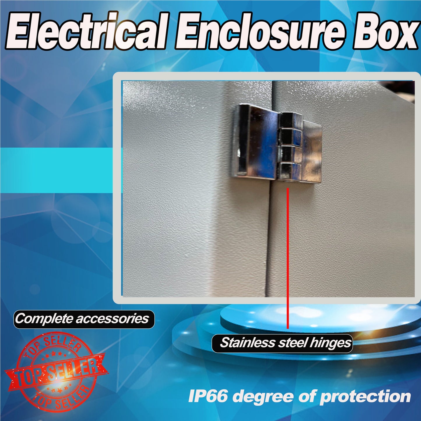 1.2mm Carbon Steel Electrical 300 x 400 x 200 mm Enclosure Box IP66 Wall Mount