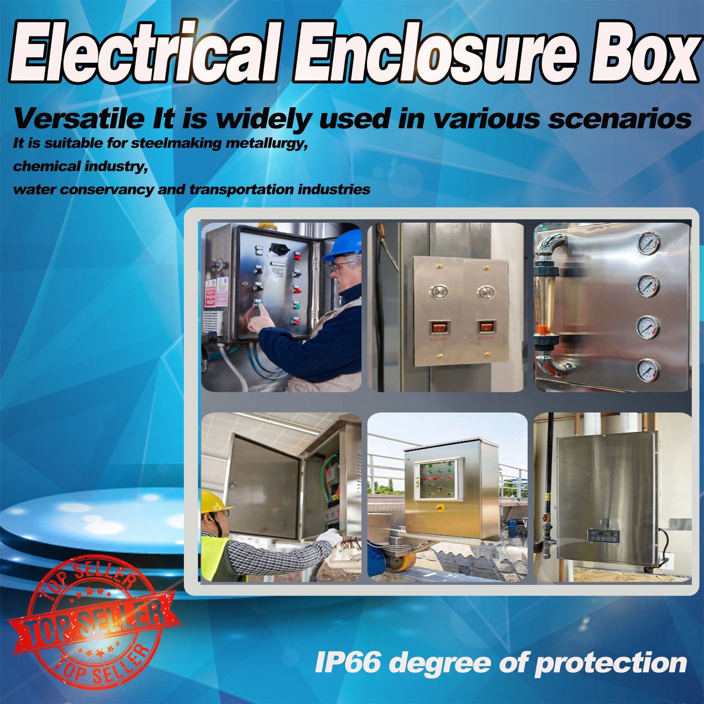 1.5mm Carbon Steel Electrical 400 x 600 x 250 mm Enclosure Box IP66 Wall Mount