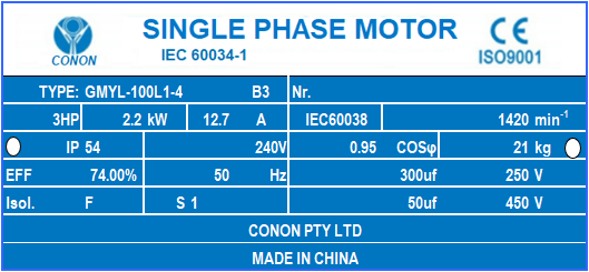 2.2kw 3HP 1400rpm shaft 28mm Electric motor single phase 240v car hoists cement