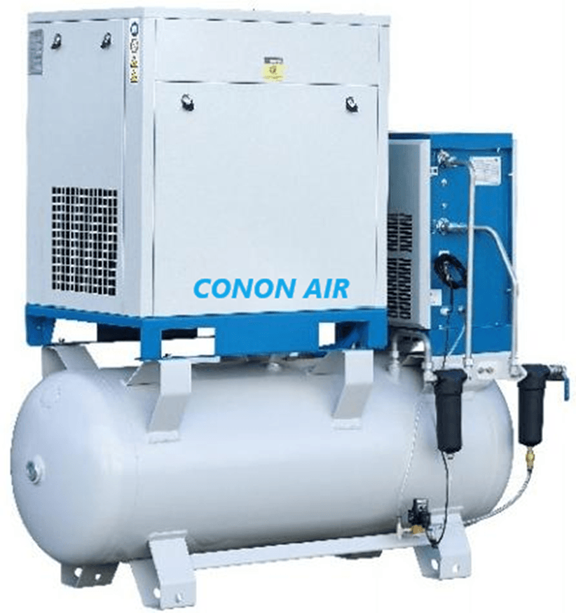 SCREW AIR COMPRESSOR 11KW 59CFM Integrated AIO PM VFD 1700L/MIN DRYER 520L TANK
