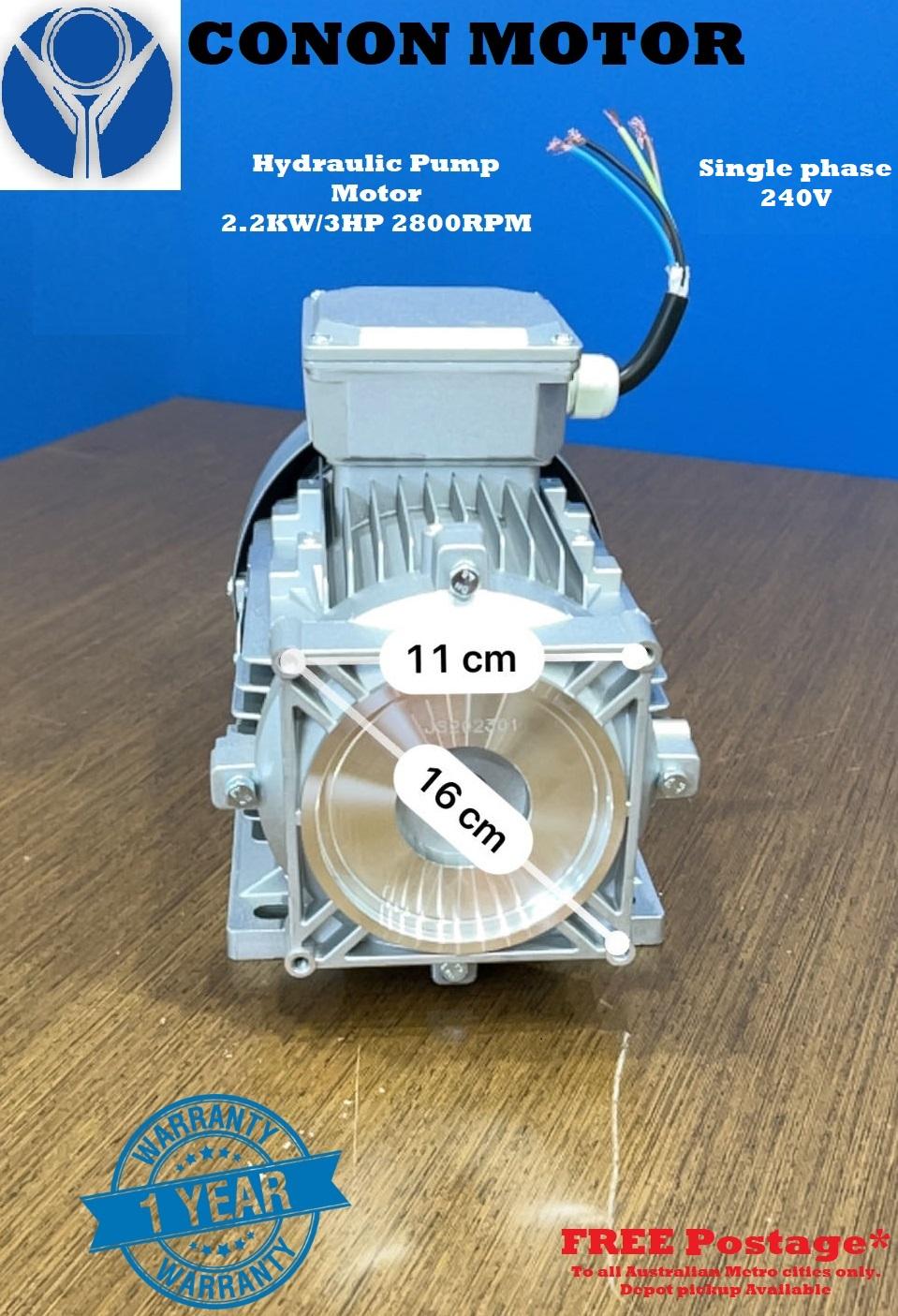 Single phase 2.2kw Hydraulic pump spline motor 2800rpm vehicle lift hoist 9 spin