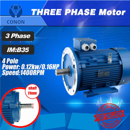 B35 FLANGE 0.12kw/0.16HP 1400rpm motor Three-phase 415v REVERSIBLE CSCR shaft 11mm