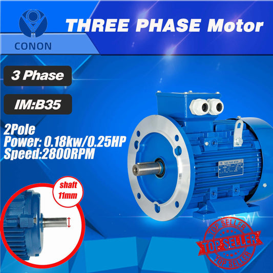 B35 FLANGE 0.18kw/0.25HP 2800rpm motor Three-phase 415v REVERSIBLE CSCR shaft 11mm