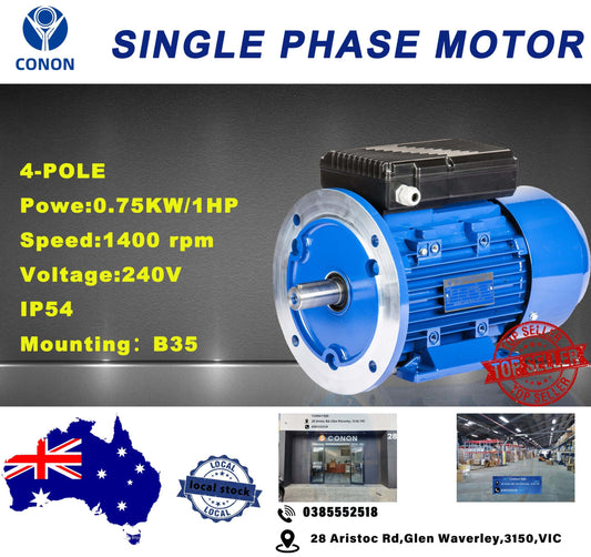 B35 FLANGE 0.75kw/1HP 1400rpm motor Single-phase 240v REVERSIBLE CSCR shaft 19mm