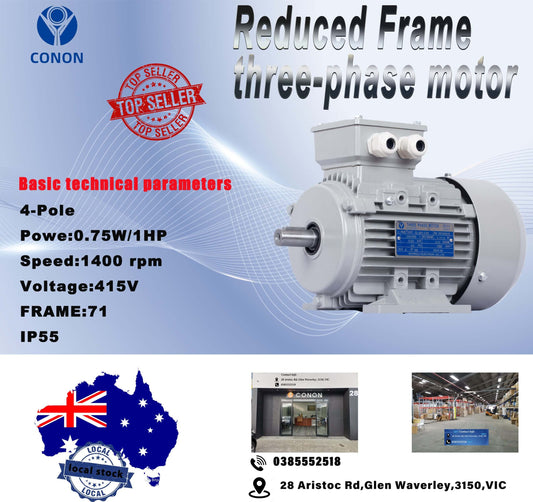 0.75kw 1hp 4 pole 1400RPM Three-phase asynchronous motor reduced frame 71