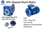 Three Phase 0.75kW 1HP 1400rpm Electric Motor & Worm Gearbox Type 075