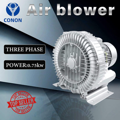 0.75w/1HP Three phase Air blower Gas pump High pressure suction Fan