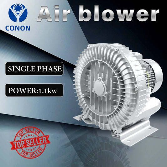 1.1kw/1.5HP single phase vortex Air blower Gas pump High pressure suction Fan