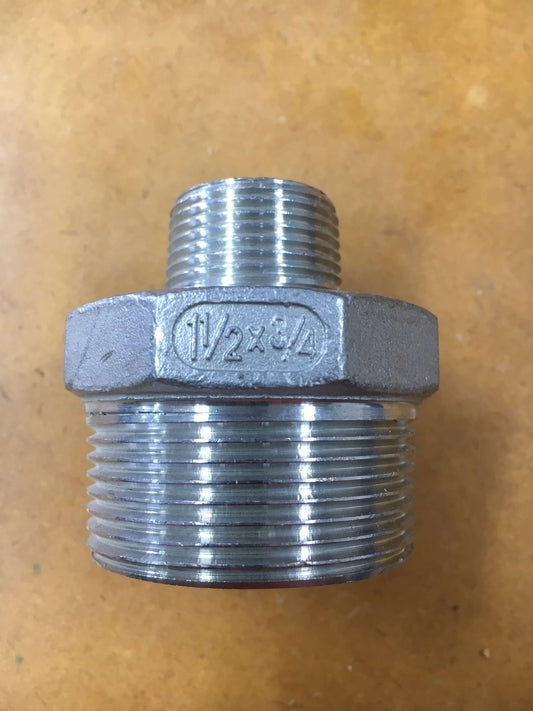 1 1/2'' to 3/4'' fitting reducing reducer pipe adapter Stainless Steel M
