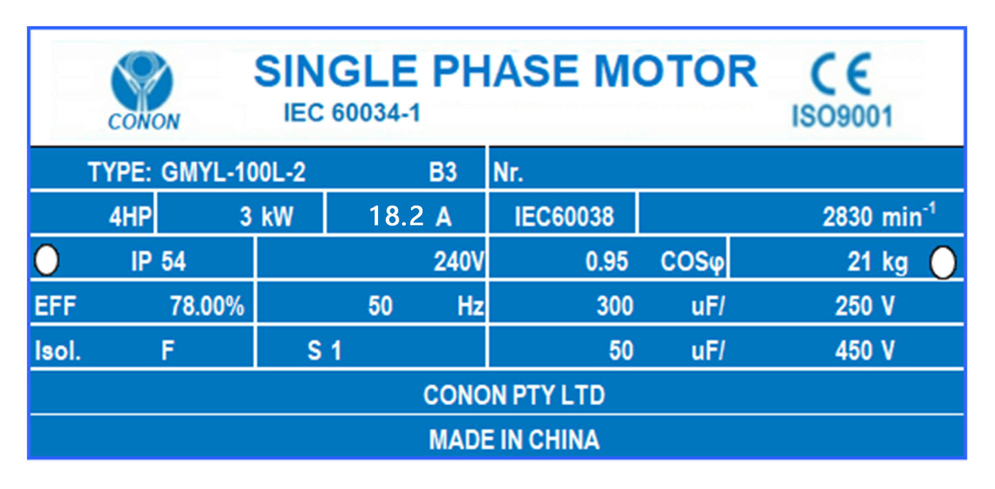 3kw 4HP 2800rpm shaft 28mm Electrical motor single-phase 240v