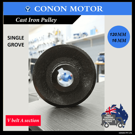 Single groove Pulley 120mm shaft size 5/8" 16mm bore Cast Iron screw V Section A