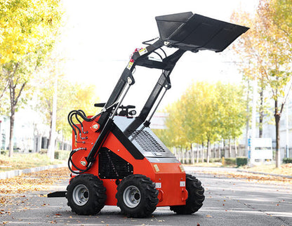 The 480 Mini Skid Steer Loader 23.5 hp is equipped with a Runtone gasoline engin