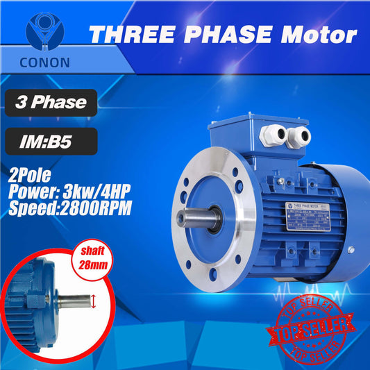 B5 FLANGE 3kw/4HP 2800rpm motor Three-phase 415v REVERSIBLE CSCR shaft 28mm