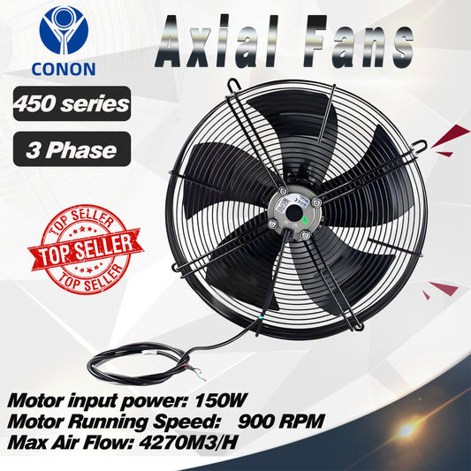 Axial Fan YWF6D 450mm 3 Phase 415V 1000rpm suction 6 pole Evaporate Refrigerated