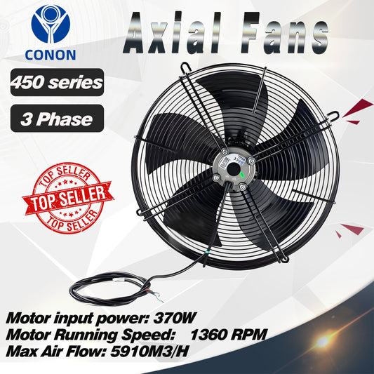 Axial Fan YWF4D 450mm 3 Phase 415V 1400rpm suction 4 pole Evaporate Refrigerated