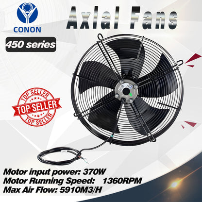 Axial Fan YWF4D 450mm 1 Phase 240V 1400rpm suction 4 pole Evaporate Refrigerated