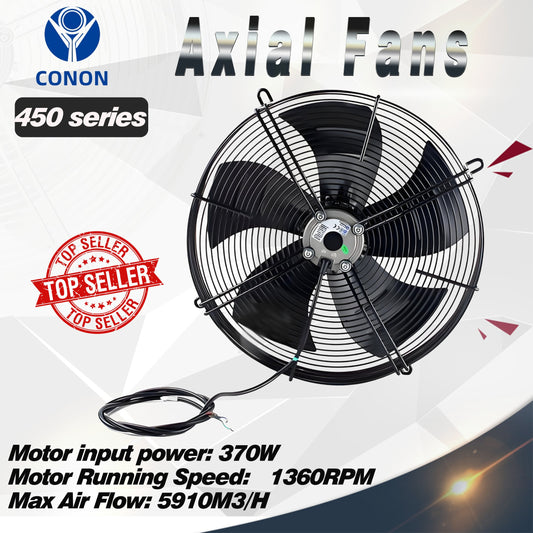 Axial Fan YWF4D 450mm 1 Phase 240V 1400rpm suction 4 pole Evaporate Refrigerated