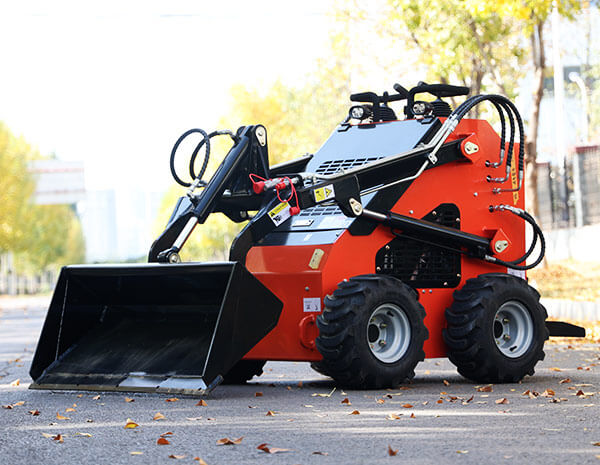 The 480 Mini Skid Steer Loader 23.5 hp is equipped with a Runtone gasoline engin