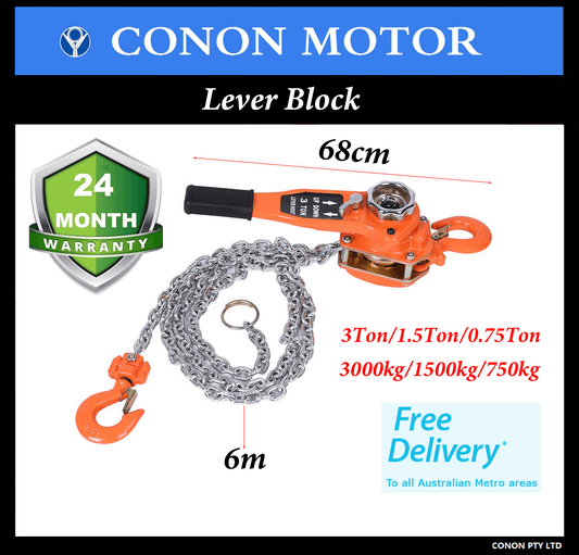 Lever Block 6M Comealong Chain 3T/1.5T/0.75T Manual Operated Lifting Tool