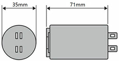 ICAR 12UF running capacitor 450V Motor 50/60Hz 4 pins
