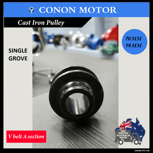 Single groove Pulley 70mm shaft size 5/8" 16mm bore Cast Iron screws V Section A