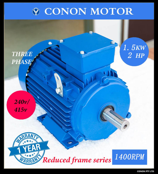 1.5kw/2HP 1400 rpm 19mm shaft Electric motor three phase reduced Frame 80