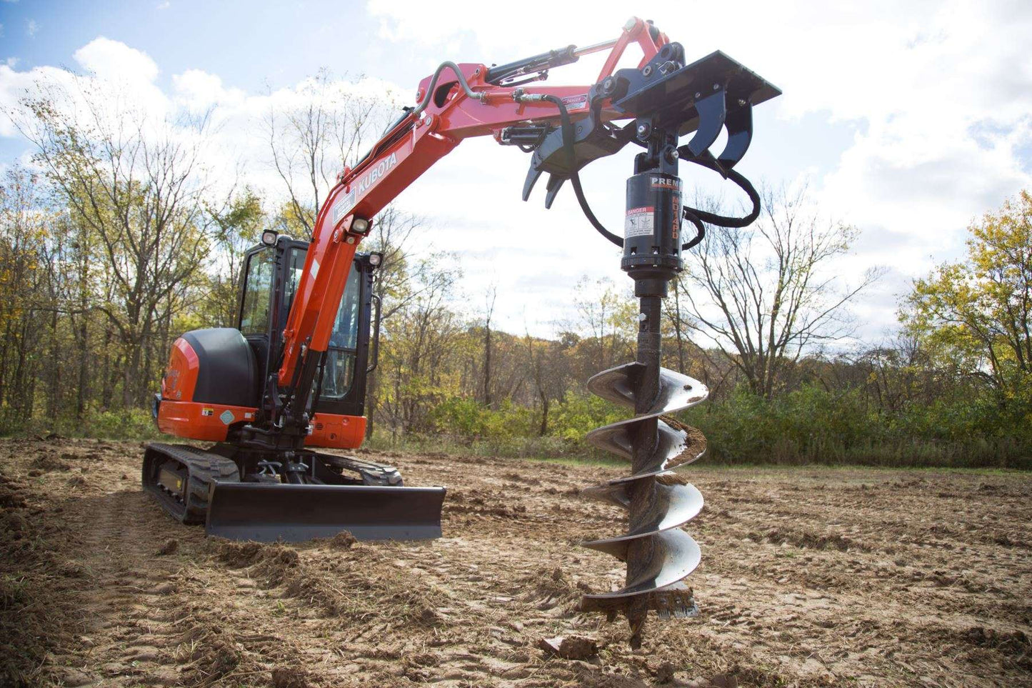 800 * 200 spiral drill for small excavators, including driver and hydraulic pipe