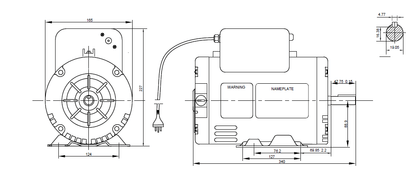 2.2kw/3hp 3/4" 19mm Electric Motor Single phase 2880rpm B56 compressor motor