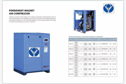 ROTARY SCREW AIR COMPRESSOR 7.5KW 10HP VARIABLE SPEED 120PSI 42CFM BEST QUALIT