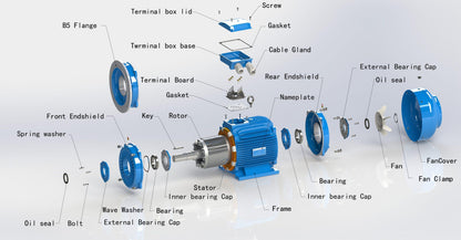45kw/60HP 1400rpm Electric motor three phase Frame 200 compressor