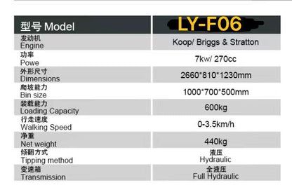 2023 new LY-F06Tracked Self loading mini dumper No-clutch fully hydro