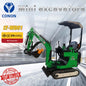 New MINI Excavator 1.0T Breton Gasoline Engine 12HP Green & Blue