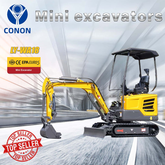 Brand NEW MINI Excavator DIESEL Engine 1.8T in Red and Yellow Color