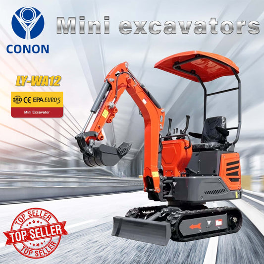 Brand NEW MINI Excavator DIESEL Engine 1.2T in Red and Yellow Color