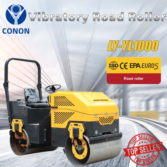 LY-YL1000 Full Hydraulic 2T Small Roller Dual Drive Vibrating Backfill Compactor