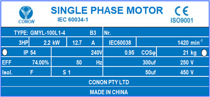 2.2kw 3HP 1400rpm shaft 28mm Electric motor single phase 240v car hoists cement