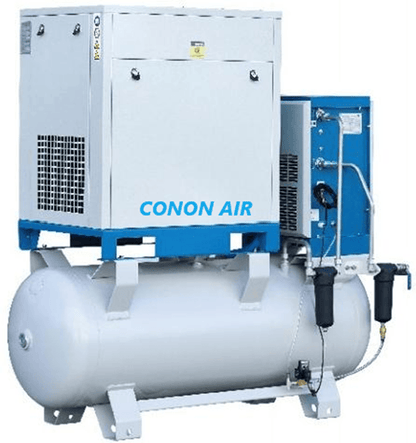 SCREW AIR COMPRESSOR 7.5KW 42CFM Integrated AIO PM VFD 1200L/MIN DRYER 350L TANK