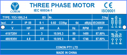 3kw 4HP 1400rpm shaft 28mm Electric motor Three phase 415v